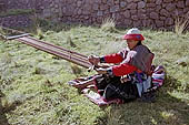 Traditional Quechua loom in the Urubamba valley